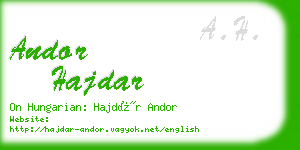 andor hajdar business card